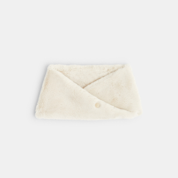 سنود ملتوي من الفرو الصناعي الأبيض للفتيات